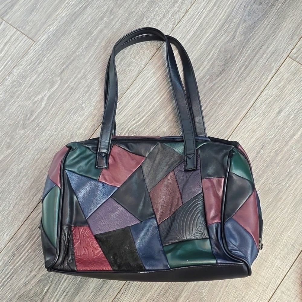 Cascade Blues Vintage Patch Work Handbag. Great Used Condition.. One of a Kind..